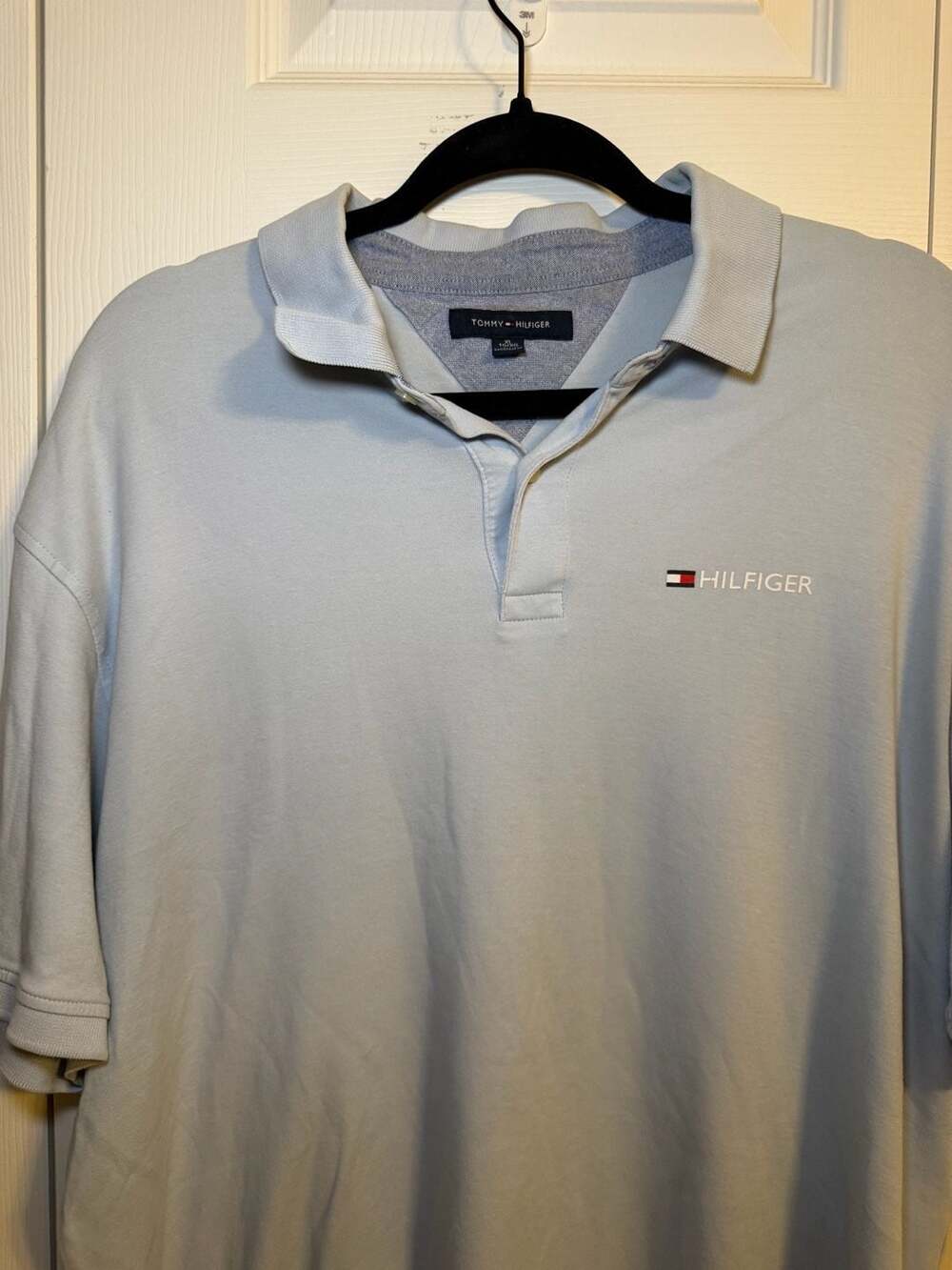 Tommy Hilfiger Polo Shirt Size XL Light Blue Hilfiger Logo